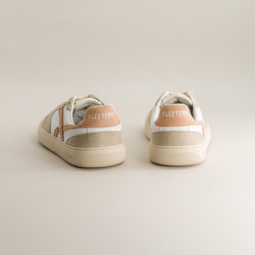 White & pink barefoot sneakers - rear view