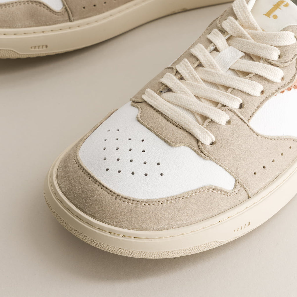 White & pink barefoot sneakers - detailed view