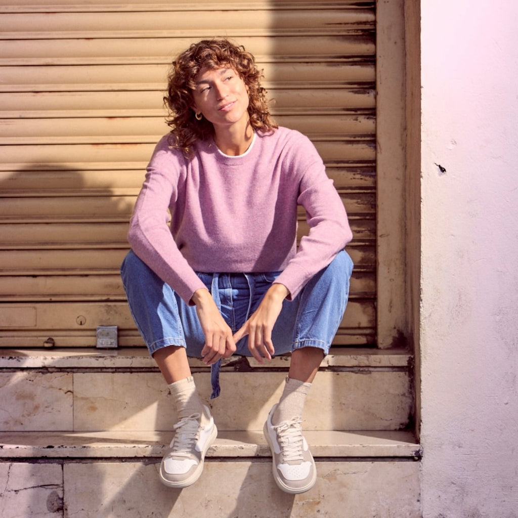 White & pink barefoot sneakers - worn