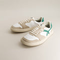 White/Green barefoot sneakers - front view
