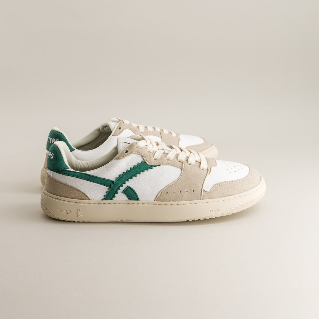 White/Green barefoot sneakers - side view