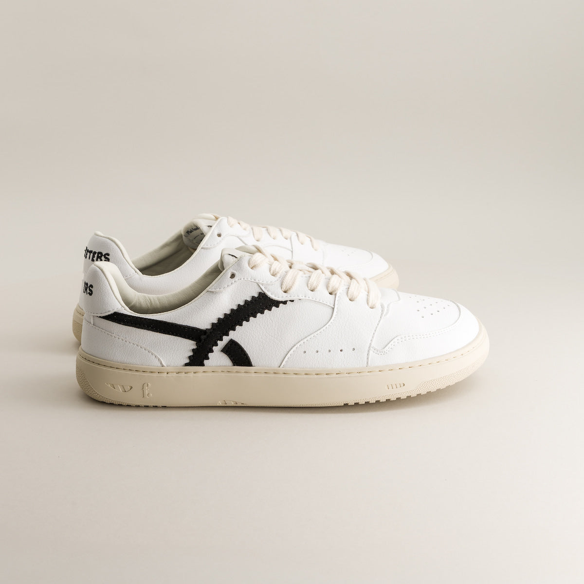 White & Black barefoot sneakers - side view