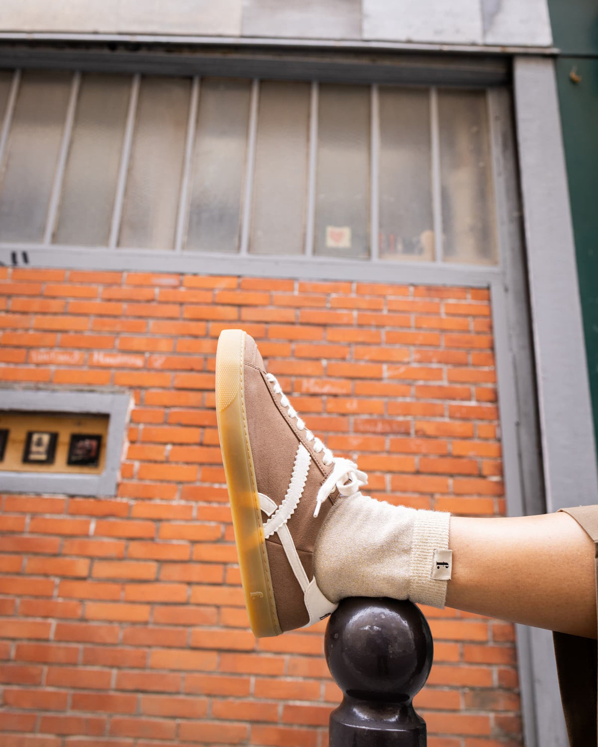 Brown minimalist sneakers